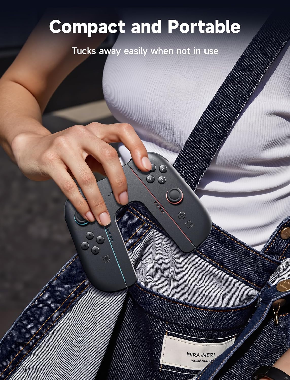 JSAUX Switch 2 Charging Grip for Nintendo Switch 2, snap-fit Grip Controller Compatible with Switch 2 Joycons, Play While Charging with LED Indicator& 1.5m/4.9ft Charger Cable-Black