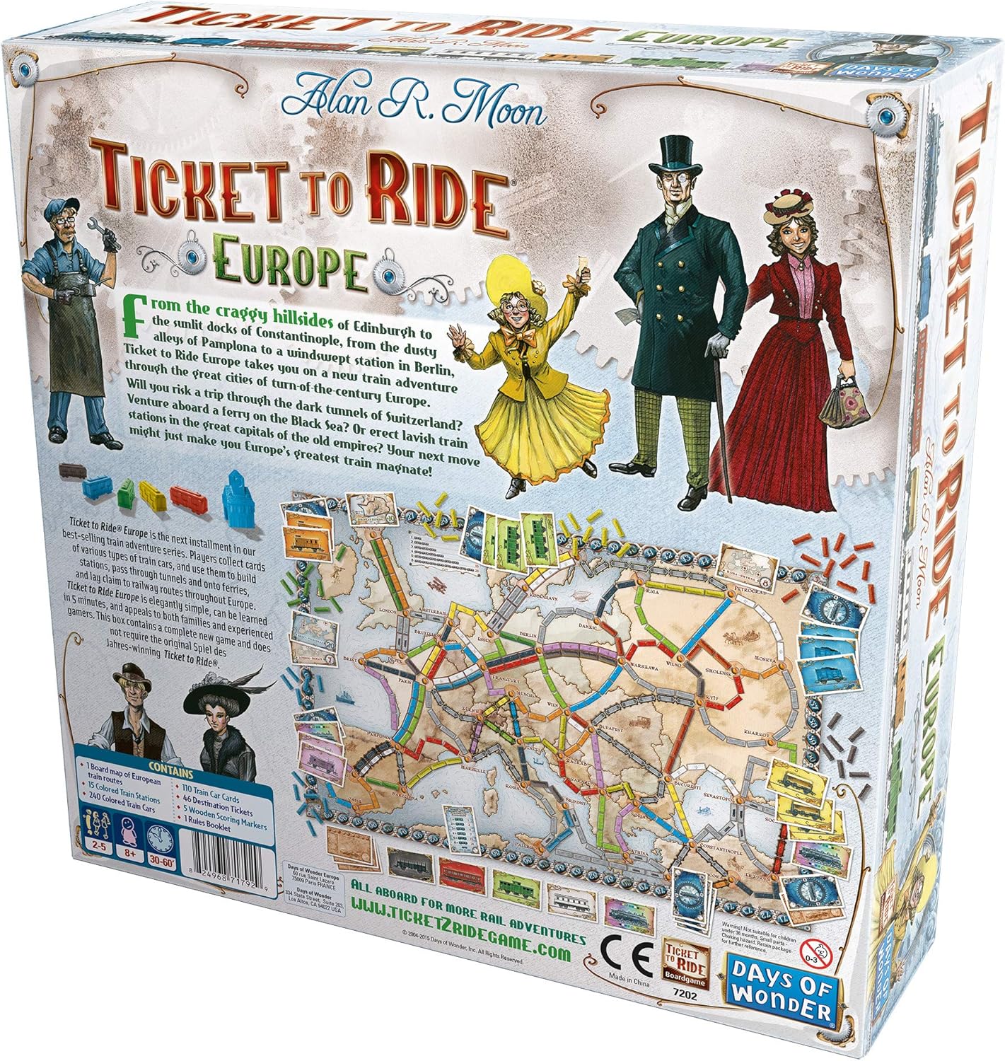 Days Of Wonder DO7202 Ticket to Ride Europe Board Game, Blue