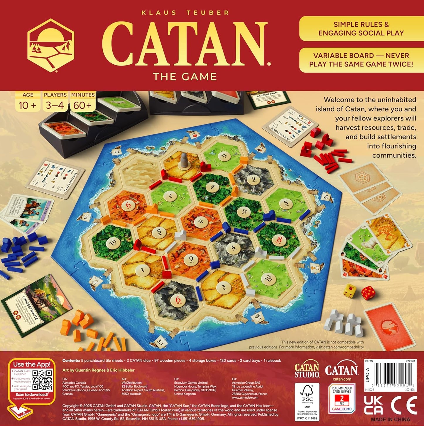 CATAN Board Game (6th Edition) Trade, Build & Settle in The Classic Strategy Game for Family, early-stage & Adults, Ages 10+, 3-4 Players, 60-90 Min Playtime