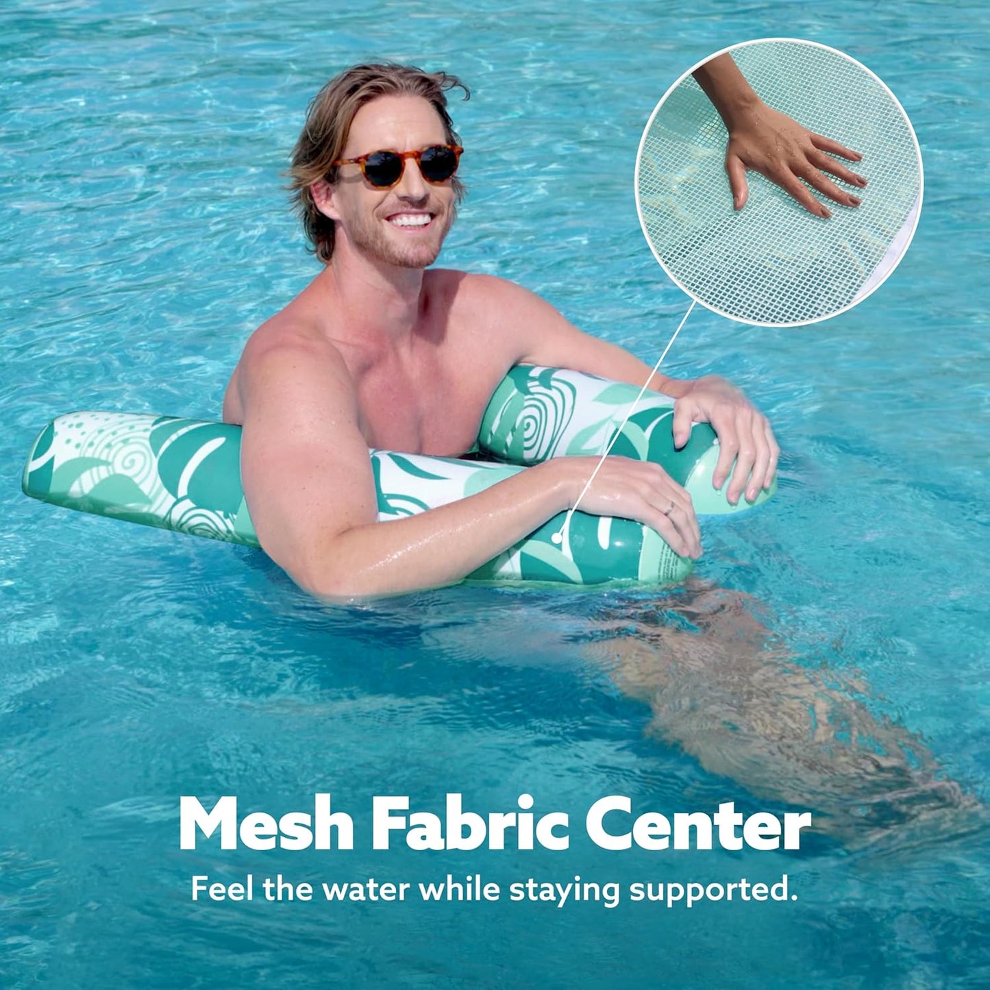 Sloosh Hammock Pool Floats Adults, 4-in-1 Multi-Purpose Inflatable Pool Floaties PVC Water Hammock Lounge