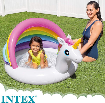 INTEX 57113NP - Unicorn Baby Pool, Ages 1-3, Size 1.27mx1.02mx69cm