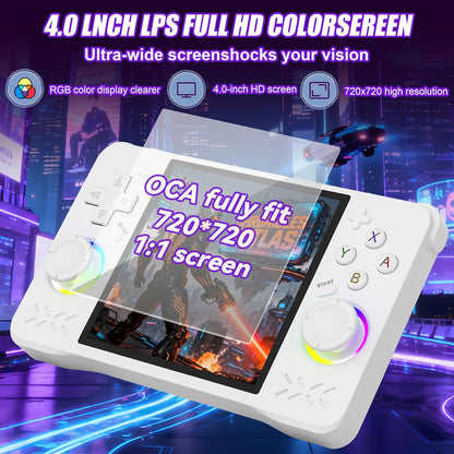 XF40H handheld model, Retro handheld model with 4.0 Inch 4K HD IPS Screen, Support WiFi Online sparing，Preloaded 20,000+ Classic Games- Includes Exclusive Cool Stickers