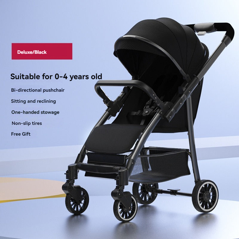 Baby360 FLOW Lightweight Baby Stroller – Foldable, Reversible Seat, Sun Canopy (Newborn to Toddler)
