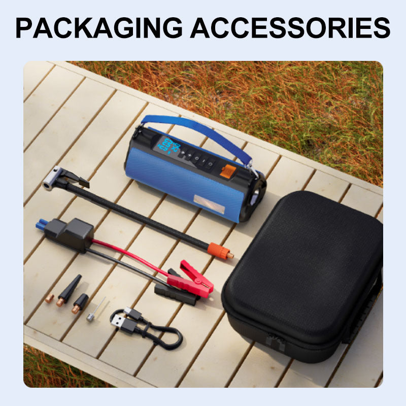TS03 Series Car Jump Starter & Air Compressor 2-in-1 | 10000mAh Wireless Portable Power Bank | Digital Tyre Inflator 150PSI | LED Emergency Light | for Cars, Utes, SUVs (12.6" Hose)