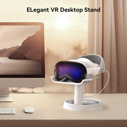 AMVR Universal VR Headset Stand for Apple Vision Pro, Meta Quest 3 & Pico 4 | 3-in-1 Display Dock & Storage Holder | VR Accessories Organiser with Controller Grips | Premium VR Display Stand