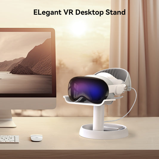 AMVR Universal VR Headset Stand for Apple Vision Pro, Meta Quest 3 & Pico 4 | 3-in-1 Display Dock & Storage Holder | VR Accessories Organiser with Controller Grips | Premium VR Display Stand