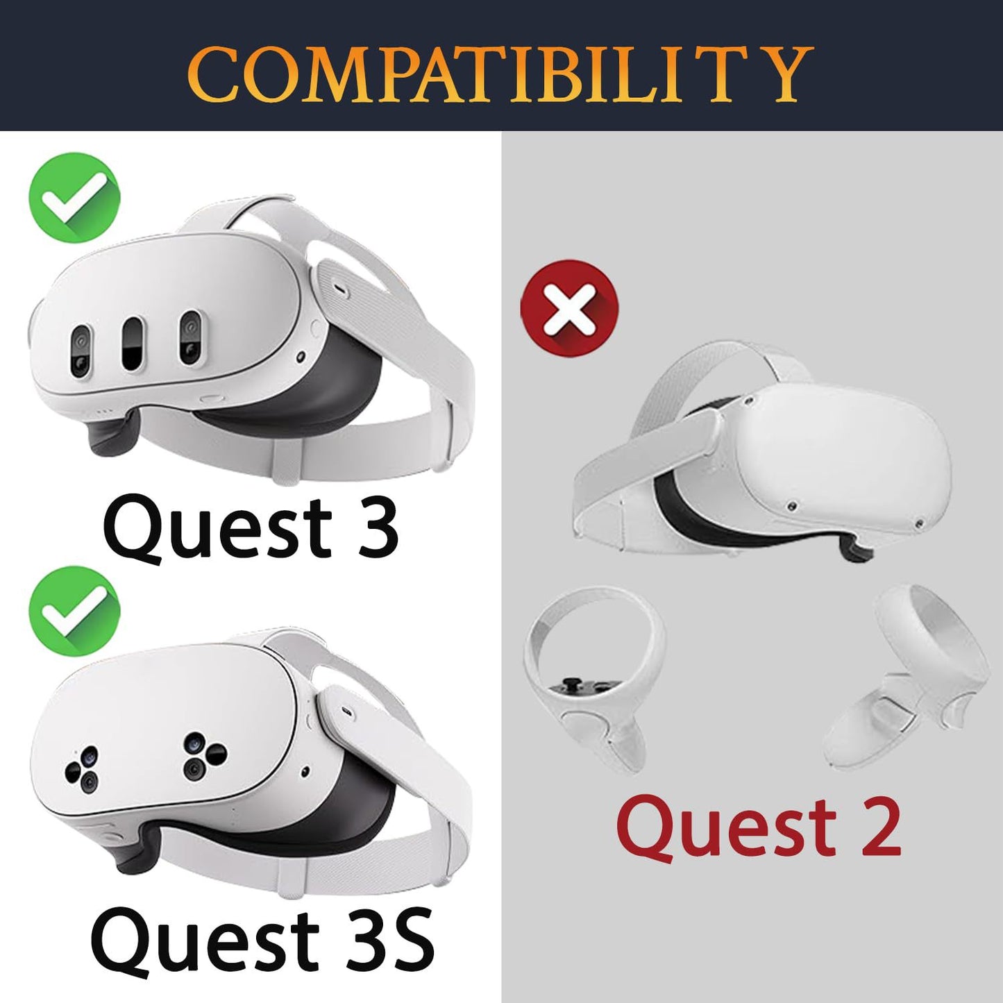 Meta Quest 3/3S Controller Straps (2-Pack) | Official-Style VR Wrist Straps | Anti-Drop Handles Replacement for Quest 3 Accessories | Enhanced Grip & Safety