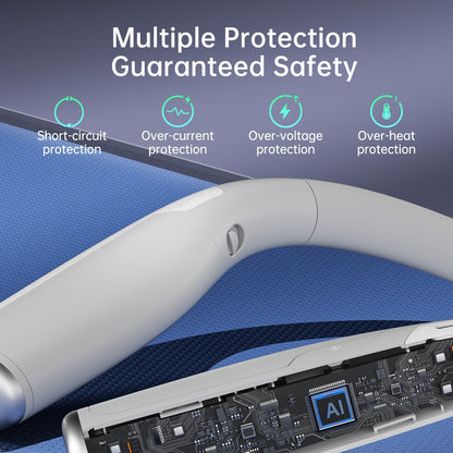 "20W Fast Charging Neck Power Bank for Meta Quest 3/3S | 6000mAh VR Battery Pack | Wearable White ABS Charging Accessory | Extended Playtime (Model: MQ3S-Neck)"