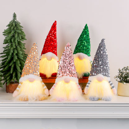 Rudolph LED Christmas Decor – Sparkling Light-Up Faceless Doll for Festive Holiday and Halloween Decorations