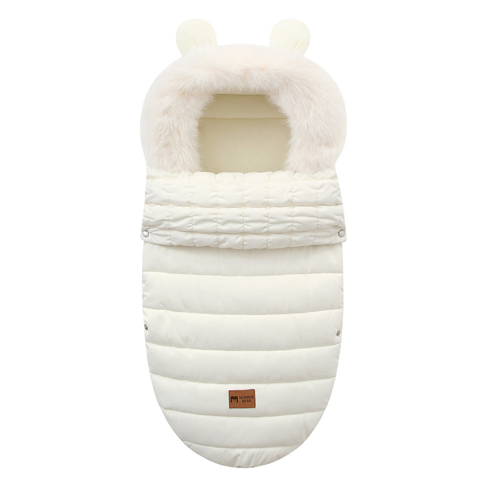 Baby sleeping bag; baby stroller; autumn and winter anti-kick blanket; safe care for newborn sleep; thickened warmth and cold prevention