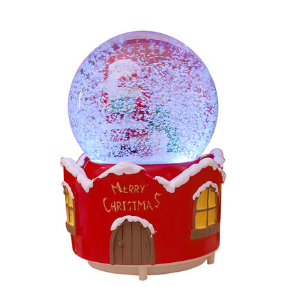 Santa Claus Light-Up Crystal Ball - Automatic Snowfall - Creative Christmas Gift for Classmates - Music Box Desktop Ornament
