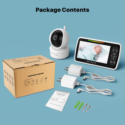 Baby360 5-Inch HD Baby Monitor – Night Vision, Motion Detection, Two-Way Audio, Temperature Sensor