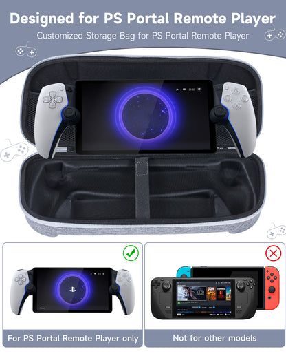 PS5 Portal Ultimate Protection Bundle - EVA Hard Case + Tempered Glass Screen Protector + Thumb Grips | Shockproof Travel Bag | 13.8" x 6.1" x 3" (35x15.6x7.6cm)