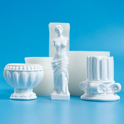 Roman Column Silicone Mold Candle and Plaster Crafting
