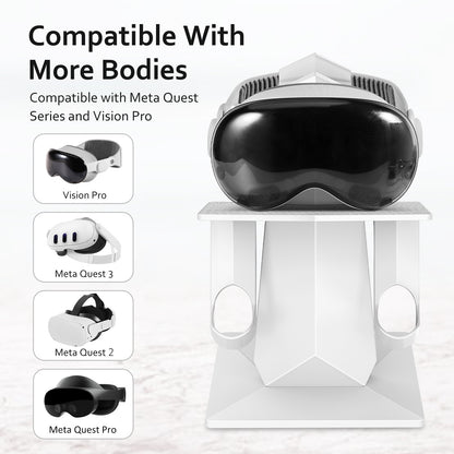 Universal VR Headset Display Stand for Apple Vision Pro, Meta Quest 3/2/Pro - Easy Installation, Compact Design, Premium ABS Material - White