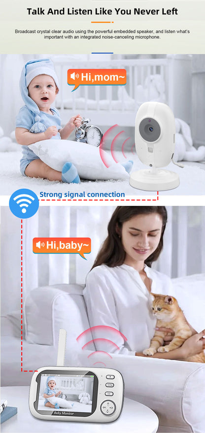 Baby360 3.5-Inch Baby Monitor – Night Vision, Two-Way Audio, Long Range