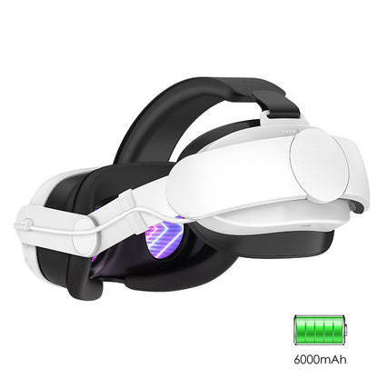 "6000mAh Battery Head Strap for Meta Quest 3 | Adjustable VR Power Bank with Fast Charging | Enhanced Comfort White Head Mount Accessory (Model: MQ3-6000)"