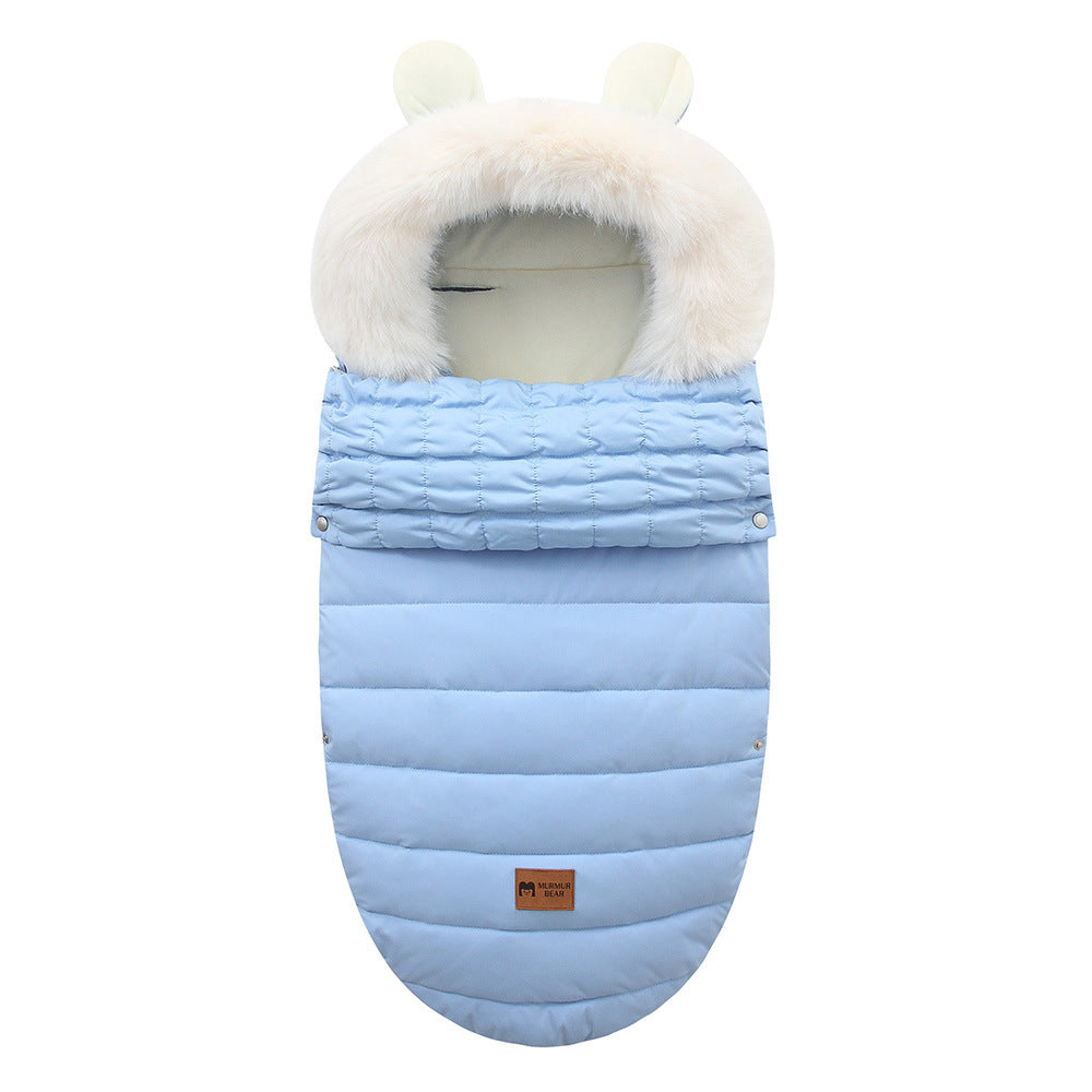 Baby sleeping bag; baby stroller; autumn and winter anti-kick blanket; safe care for newborn sleep; thickened warmth and cold prevention