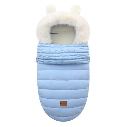 Baby sleeping bag; baby stroller; autumn and winter anti-kick blanket; safe care for newborn sleep; thickened warmth and cold prevention