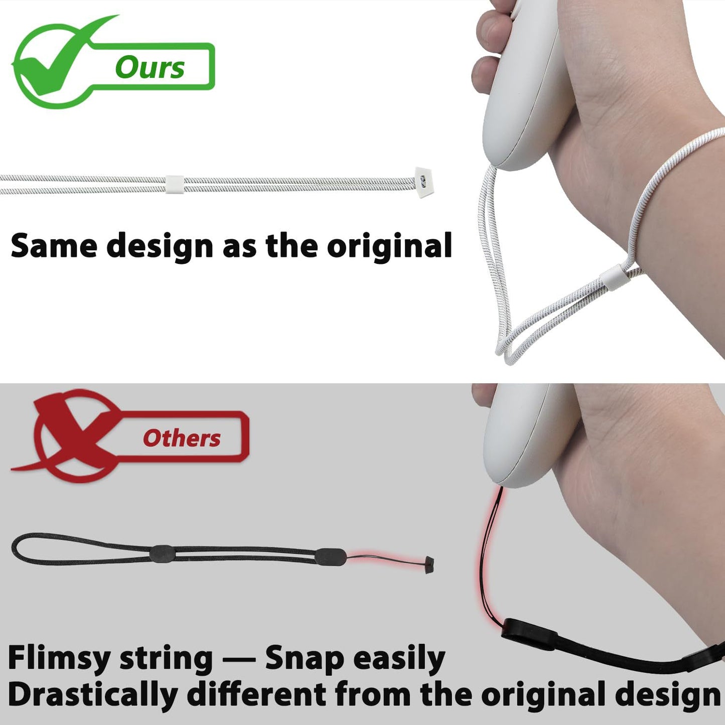 Meta Quest 3/3S Controller Straps (2-Pack) | Official-Style VR Wrist Straps | Anti-Drop Handles Replacement for Quest 3 Accessories | Enhanced Grip & Safety