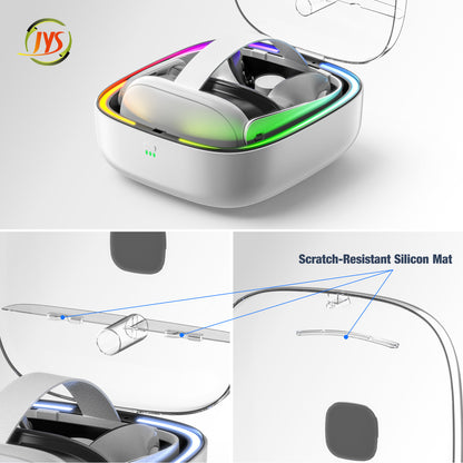 Meta Quest 3 Controller Charging Dock with 4 Rechargeable Batteries | Smart Charging Station for Quest 3/3S VR Headset Accessories | LED Indicator, Overcharge Protection