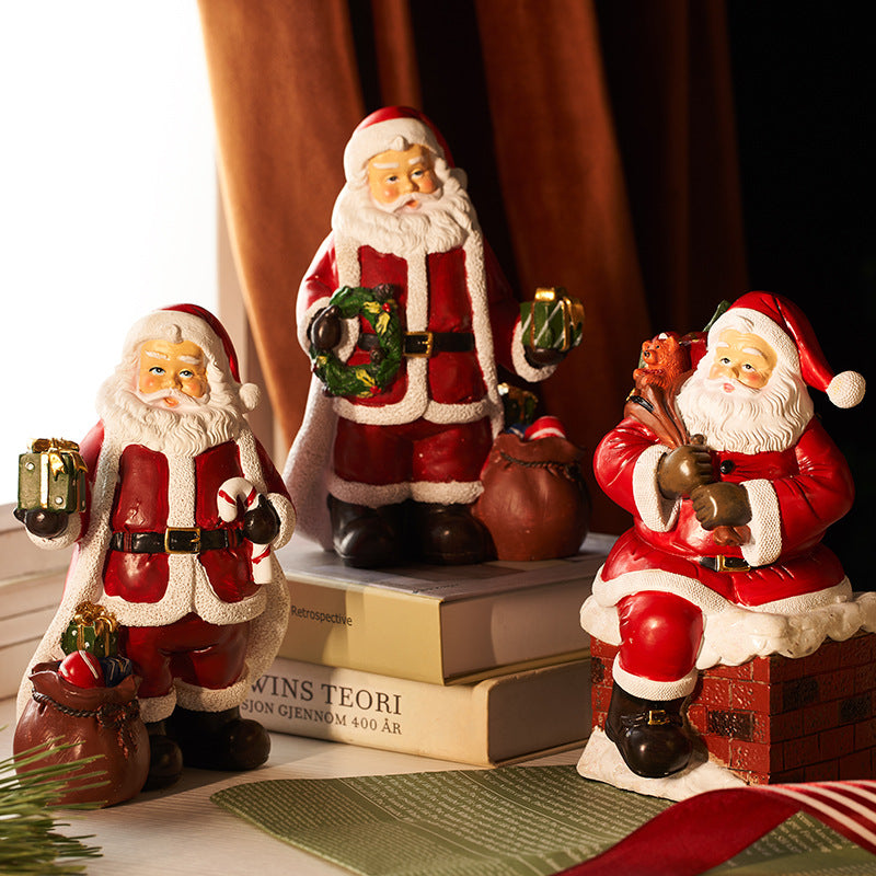 est-Selling Santa Claus Plush Figurine - Christmas Decoration, Gift, and Resin Santa Claus Decorative Atmosphere Ornament