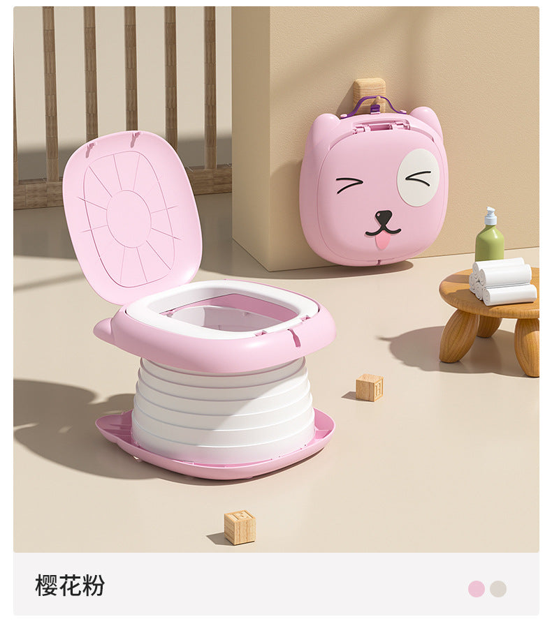 Portable Folding Travel Potty for Toddlers – Kids Toilet Seat for Boys & Girls, Baby Car Potty Chair