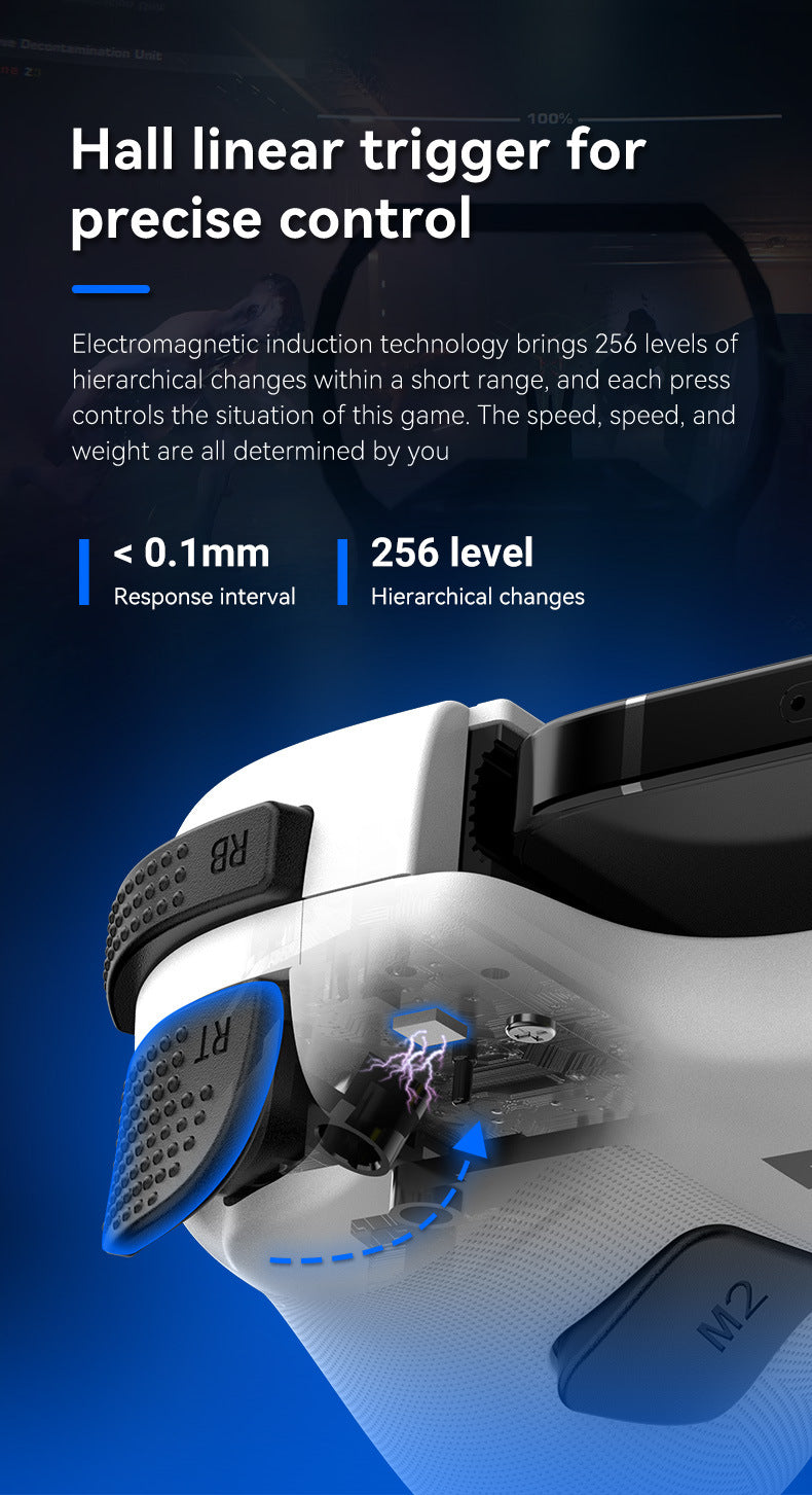 D11/D11S Telescopic Bluetooth Game Controller for Switch/PC/Android/iOS - Hall Effect Triggers, 6-Axis Gyro, Vibration, Xbox Cloud Streaming - White/Black (D11S with Cooling Fan)