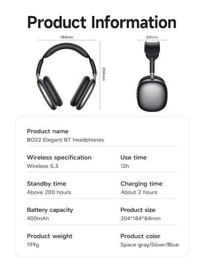 NEW Bluetooth Over-Ear Headphones - Wireless Sports Headset with Deep Bass | 10m Range | IPX4 Waterproof | 8H Playtime | Low Latency Gaming Mode