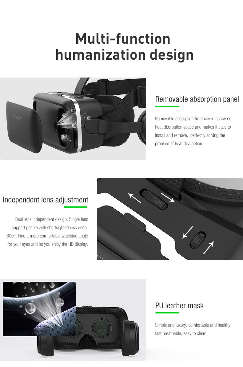 SHINECON G04E/A VR Headset 6th Generation - 3D Virtual Reality Glasses with Headphones & Game Controller for Smartphones | Compatible with iOS Android | 100° FOV | Immersive Mobile VR Gaming & Video Experience