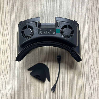 "Meta Quest 3 Cooling Fan with RGB Lights | Oculus Quest 3 VR Face Cover & Cooling System | Built-in Dual Fans | Adjustable Light Modes | Includes Nose Guard & Sponge Pad (White/Black)"