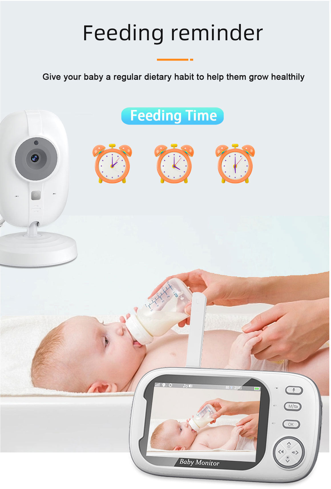 Baby360 3.5-Inch Baby Monitor – Night Vision, Two-Way Audio, Long Range