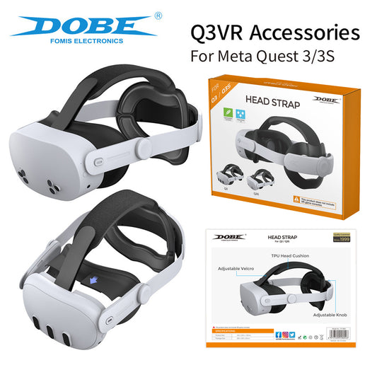 "Meta Quest 3/3S Comfort Replacement Head Strap - Adjustable VR Headband with Enhanced Padding (Black/White) | 10.3×2.2×8.2in | 10.8oz | ABS+Sponge Design for Oculus Quest 3"