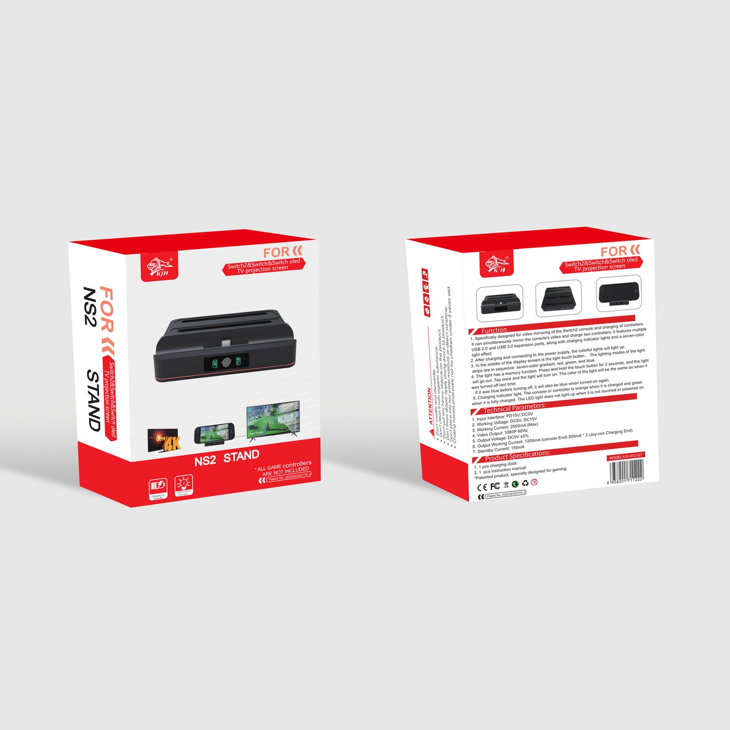 Universal Charging Dock for Nintendo Switch OLED/Switch/Switch 2 & Pro Controller, Dual Charging Station with LED Indicator