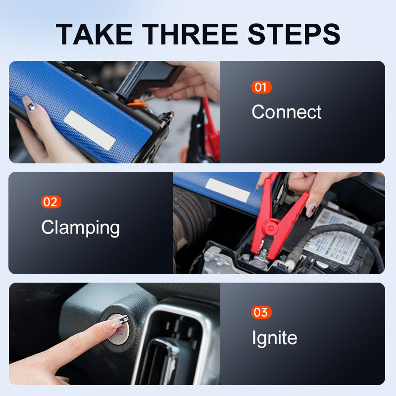 TS03 Series Car Jump Starter & Air Compressor 2-in-1 | 10000mAh Wireless Portable Power Bank | Digital Tyre Inflator 150PSI | LED Emergency Light | for Cars, Utes, SUVs (12.6" Hose)