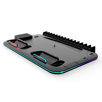 PS5 PRO & PS5 Slim Cooling Charging Dock with Dual Fan Cooler, Controller Charger, Game Disc & Headset Storage Stand | RGB Lighting | for PlayStation 5 Pro/Slim/Digital Edition [2025 Model]