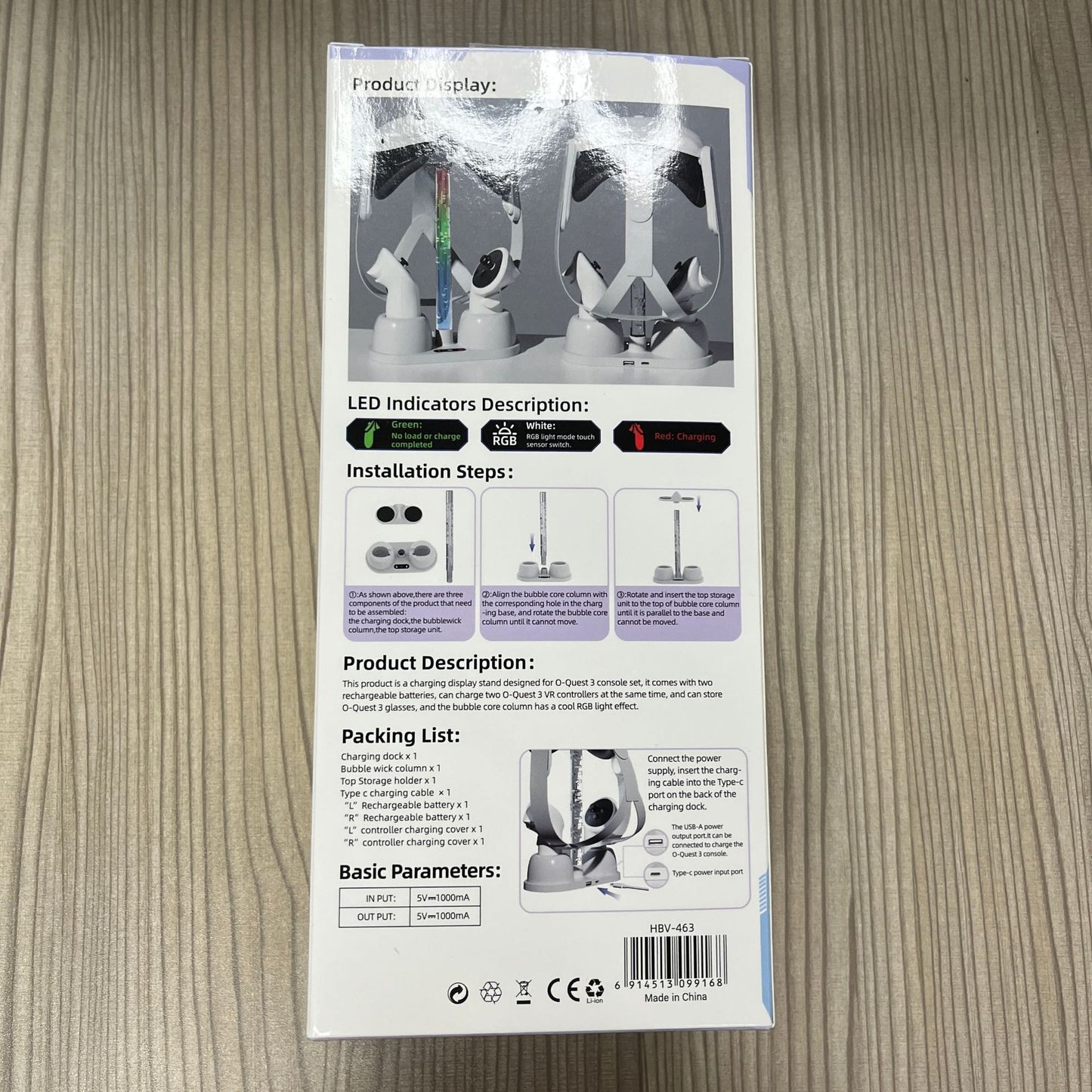 Oculus Quest 3 Controller Charging Dock with RGB Lights – Headset Stand & Charging Station for Meta Quest 3