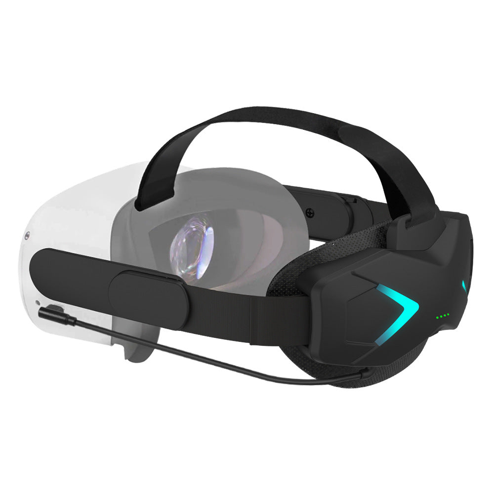 VR Power Strap for Meta Quest 2 – Elite-Style Head Strap with 5000mAh Battery Pack – Adjustable Comfortable Design, Face Pressure-Free, Lightweight VR Charging Headband for Oculus Quest 2 (Black)
