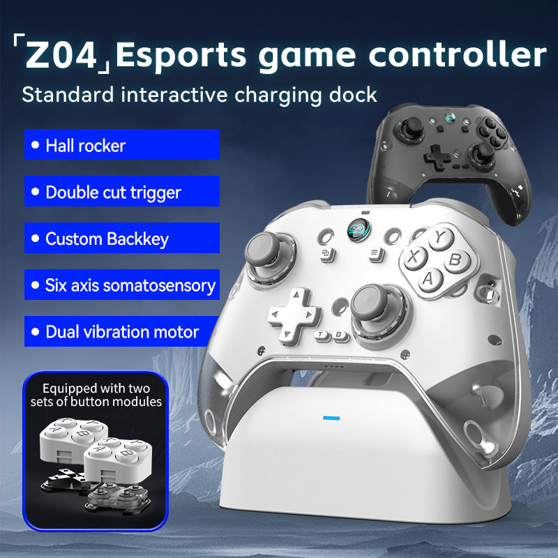Z04 Pro Wireless Gaming Controller with Magnetic Charging Dock - Bluetooth Gamepad for PC, iOS iPhone, Android Phone, Tablet, Hall Effect Sticks, Dual-Mode Triggers, Replaceable Buttons & Faceplates