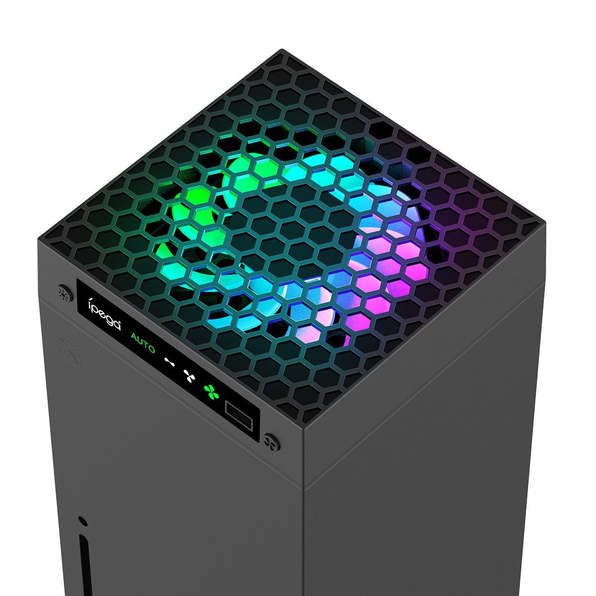 Xbox Series X Cooling Fan with RGB Lights & Headset Stand - Temperature Control Cooling System with Headphone Mount Holder | Vertical Console Stand with LED Lighting | Xbox Accessories