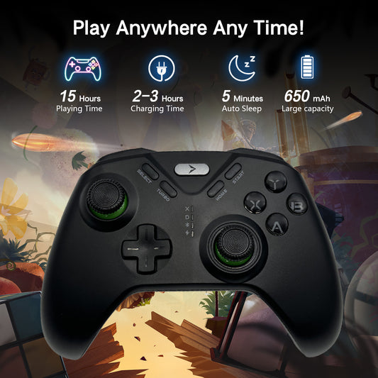 2.4G/Bluetooth Wireless Gaming Controller for PS5, Xbox Series X/S, Switch, PC - Dual Mode Gamepad with Vibration, Gyro, RGB Lighting - Elite Level Pro Controller for Gaming & Android Phones