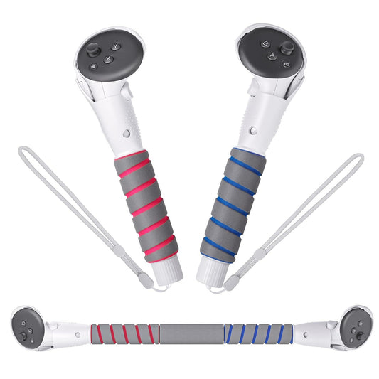 Meta Quest 3 VR Controller Grips – Beat Saber Handle Extensions for Enhanced Gameplay, Improved Comfort & Grip – Compatible with Oculus Quest 3 Accessories