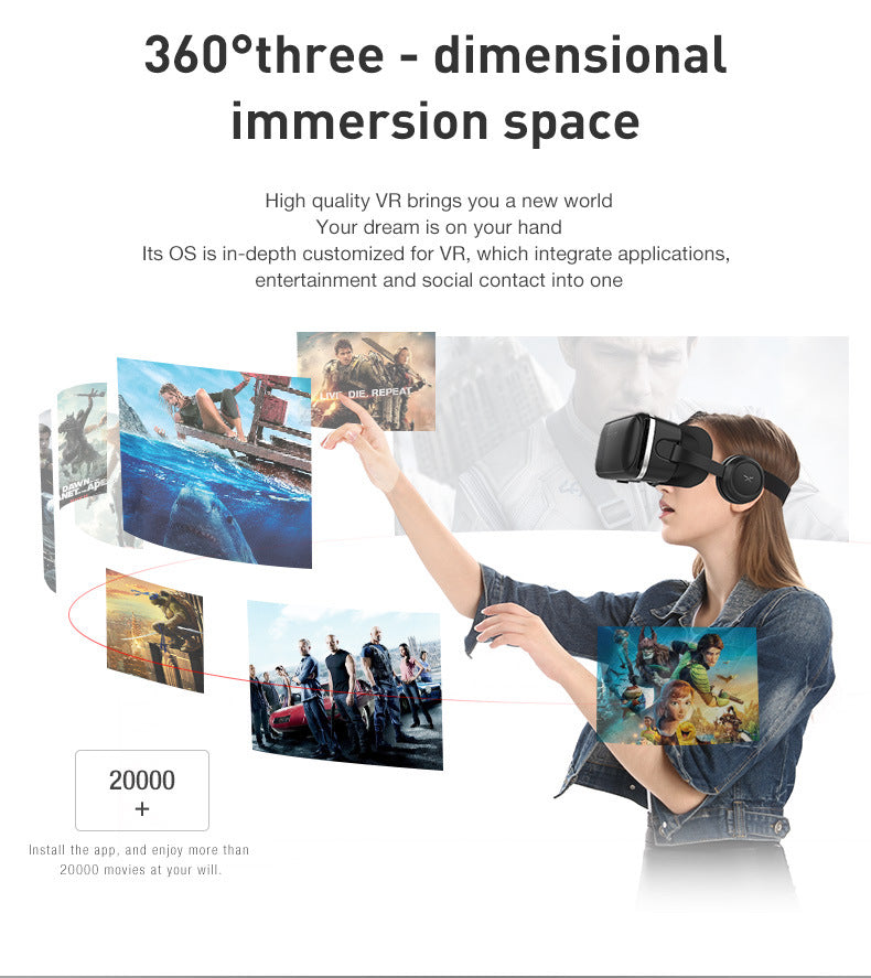 SHINECON G04E/A VR Headset 6th Generation - 3D Virtual Reality Glasses with Headphones & Game Controller for Smartphones | Compatible with iOS Android | 100° FOV | Immersive Mobile VR Gaming & Video Experience
