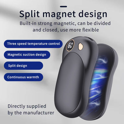 New cross-border magnetic hand warmer usb charging split self-heating hand warmer charging treasure convenient type
