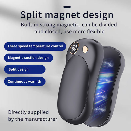 New cross-border magnetic hand warmer usb charging split self-heating hand warmer charging treasure convenient type