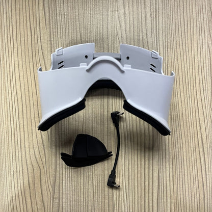 "Meta Quest 3 Cooling Fan with RGB Lights | Oculus Quest 3 VR Face Cover & Cooling System | Built-in Dual Fans | Adjustable Light Modes | Includes Nose Guard & Sponge Pad (White/Black)"