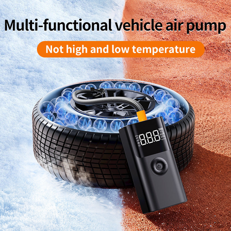 Portable tyre inflator and starter set (petrol/diesel dual fuel) - USB rechargeable, LED light, digital display, clamps, hoses and accessories for cars, motorbikes, bicycles