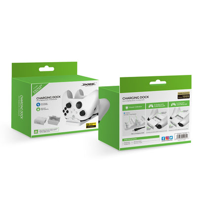 "Xbox Series X/S & One Controller Dual Charging Station | Fast Wireless Charger Dock for Xbox One/X/S Controllers | Includes 2 Rechargeable Batteries | 5.7×1.6×5.3in Slim Design | USB Powered (Black)"