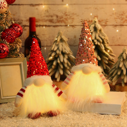 Rudolph LED Christmas Decor – Sparkling Light-Up Faceless Doll for Festive Holiday and Halloween Decorations