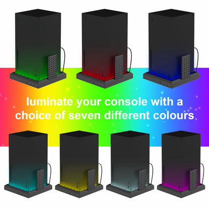 Xbox Series X/S Controller Charging Dock with RGB LED Base & Ambient Lighting | Officially Licensed Cooling Stand for Xbox Series X/S Console | Dual Controller Charger Station with 7-Color RGB Effects [Australia Stock]